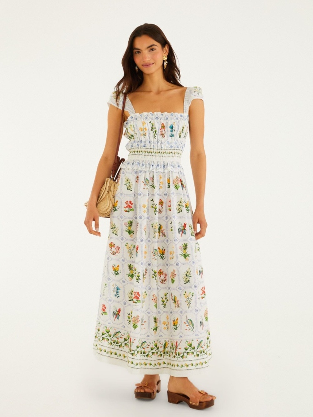 Off-White Tropical Porcelain Maxi Dress
